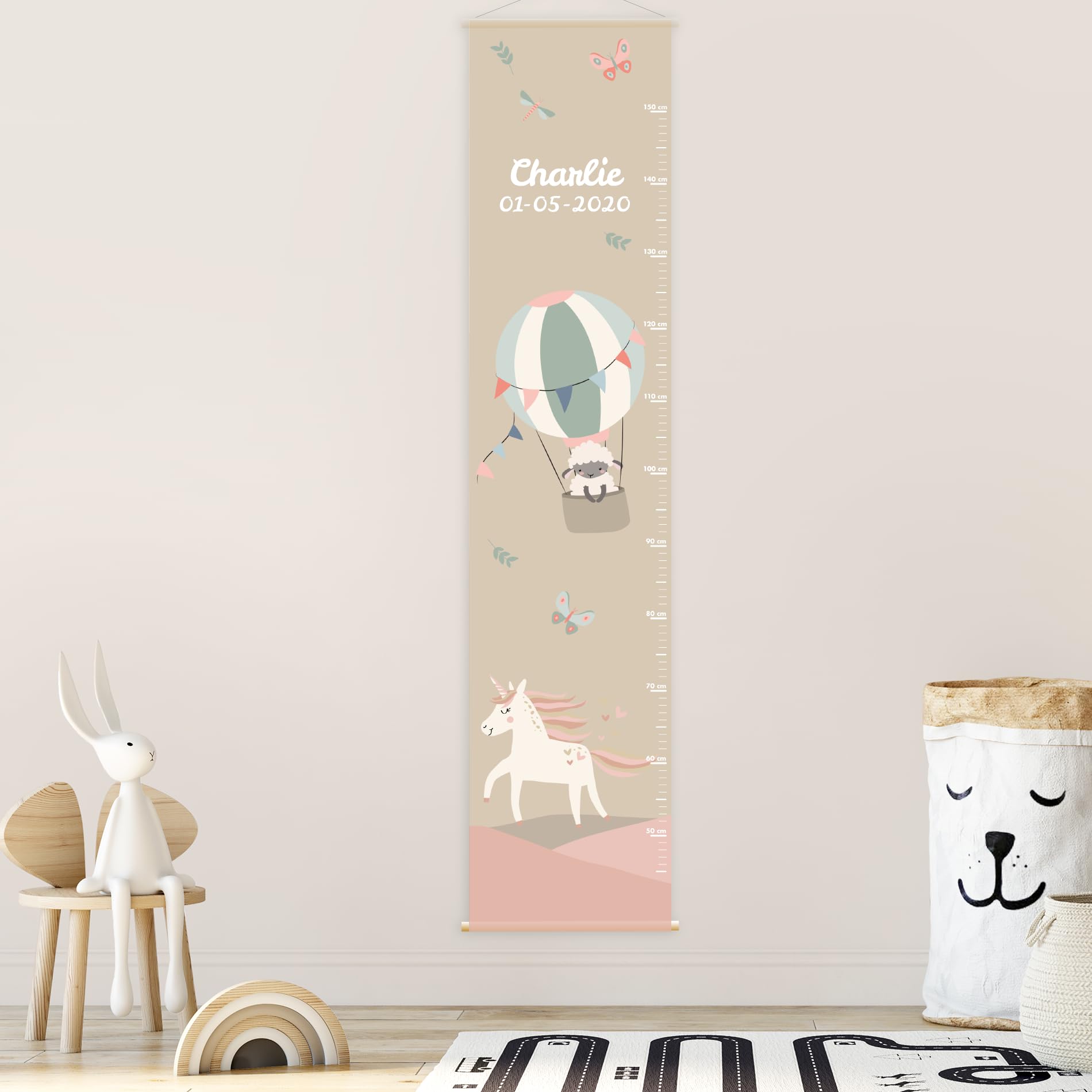 Personalizzato Metro Crescita Bimbi Nome Data Nascita 129x28 cm Stellasticker