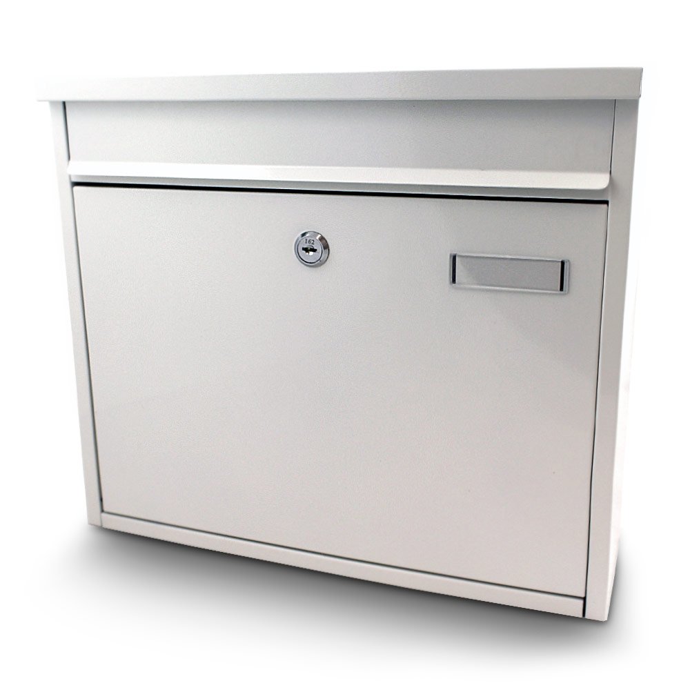 Briefkasten Wandbriefkasten aus Metall, Farbe Weiß