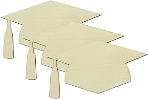 JANOU Graduation Cap Wood DIY Craft Cutouts for Commemorative Party Decorations
