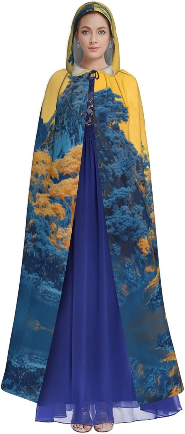 Landscape painting Halloween hooded robe for adults, men and women, Christmas hoodies, cloaks, role-playing costumes