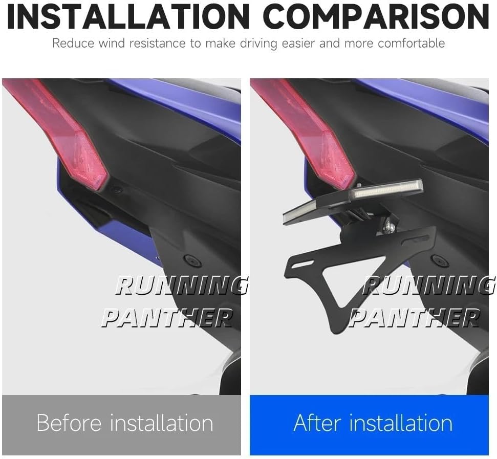 Fit for YAMAHA YZF R1 2021-2025 Motorcycle Integrated License Plate Holder with LED Turn Signal Light Tail Tidy Modified Part Fender Eliminator Kit Rear Frame Tailstock Bracket