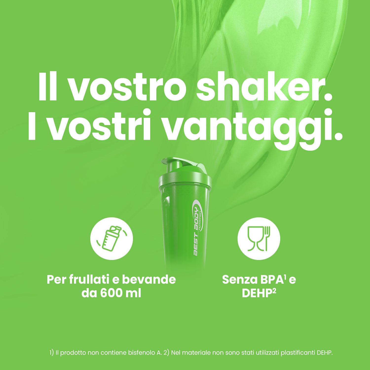 Best Body Eiweiß-Shaker Edition Frullati Verde - Capacità: 700 ml
