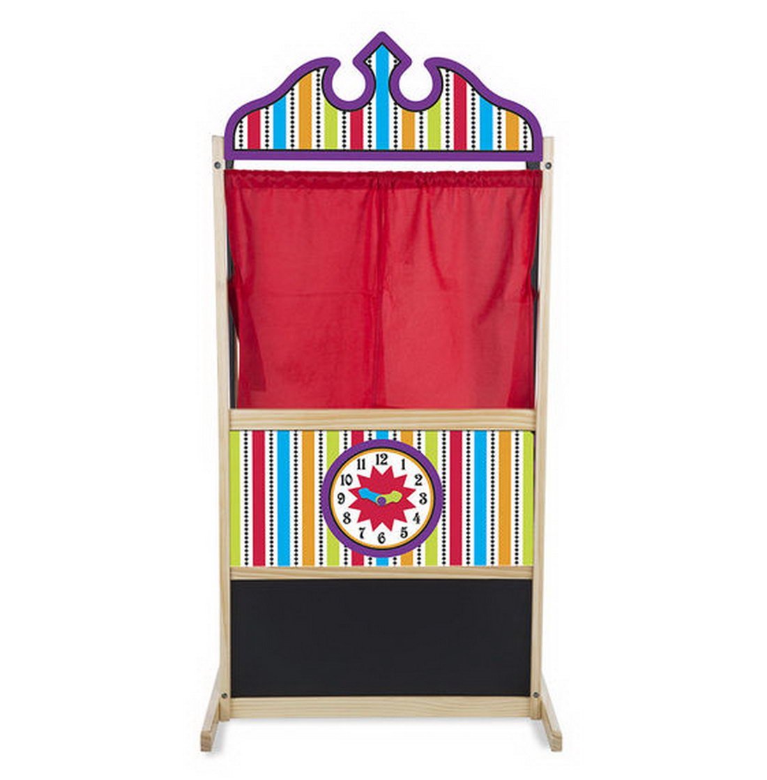Melissa & Doug de muñeca Theater Títeres con pizarra y reloj, 132 x 62 x 45 cm, multicolor