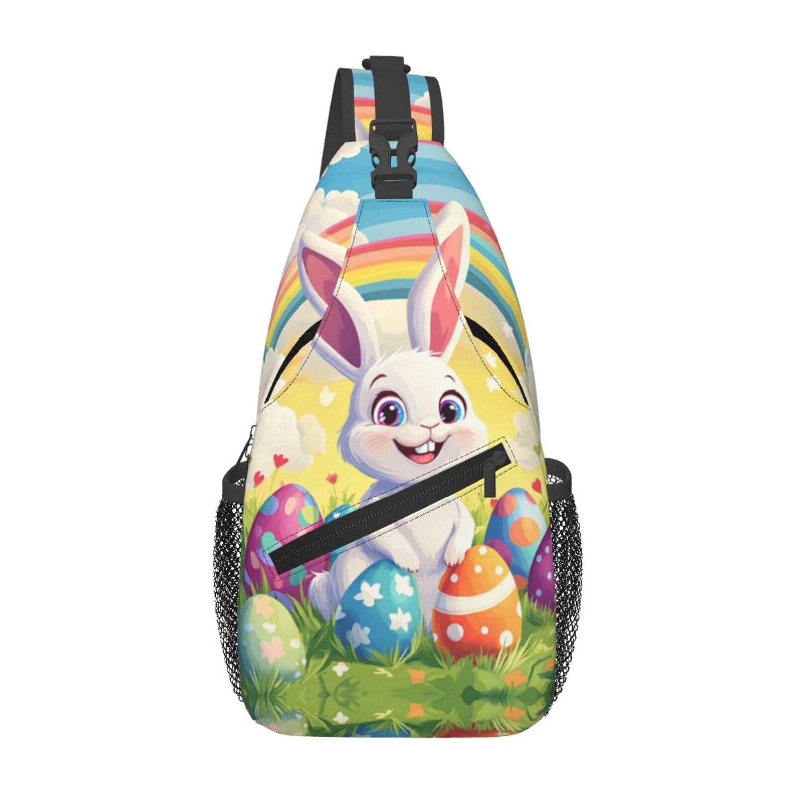 Crossbody Bag Cute Easter Bunny Sling Bag Backpack Chest Bags Shoulder Bag for Women Men