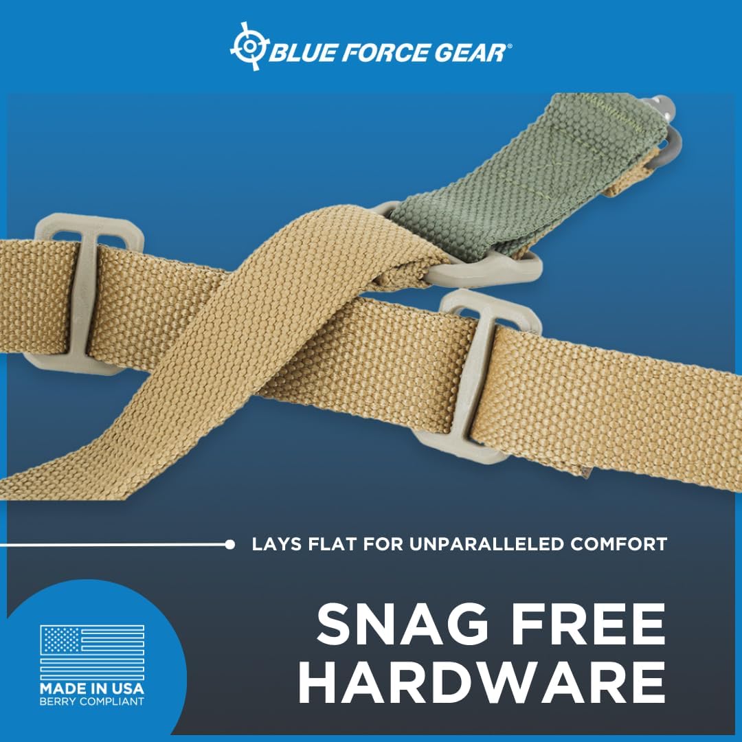 Blue Force Gear Vickers Padded Sling with Push Button Swivels - 2-Point Adjustable Sling