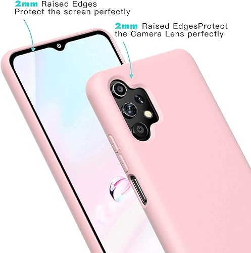 Miniatura 8 de Funda para Samsung Galaxy A32 5G no compatible con A32 4G, funda de silicona líquida con forro de microfibra grueso, diseño a prueba de golpes,