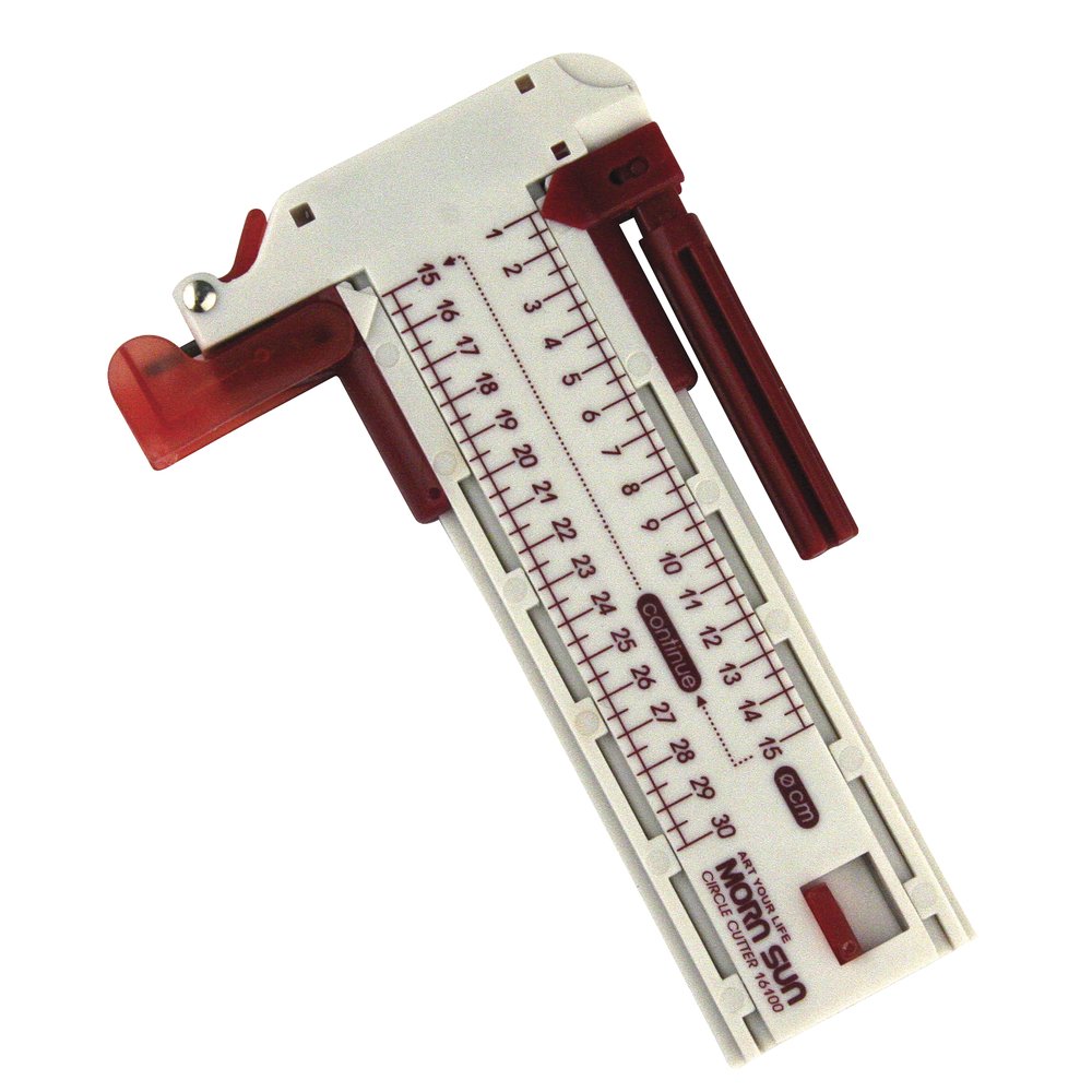 Rayher Circle Cutter for Crafting with 5 Replacement Blades, Compass Cutter for Cutting and Drawing Circles with a Diameter of 1.2–30cm, 8924400