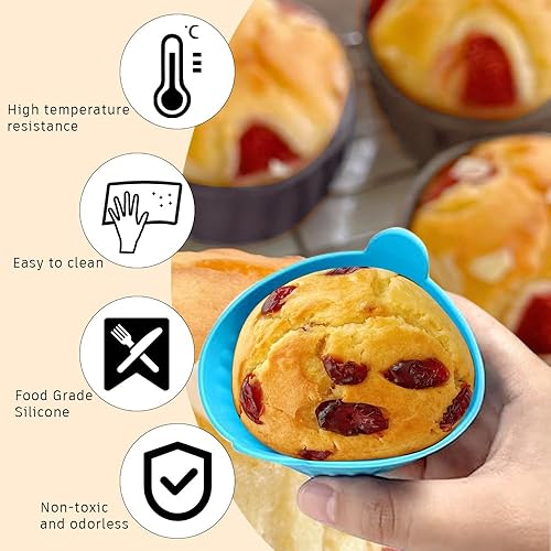 Miniatura 3 de Juego de 8 moldes para hornear freidora de aire, tazas de silicona de grado alimenticio de alta gama, accesorios antiadherentes para freidora de