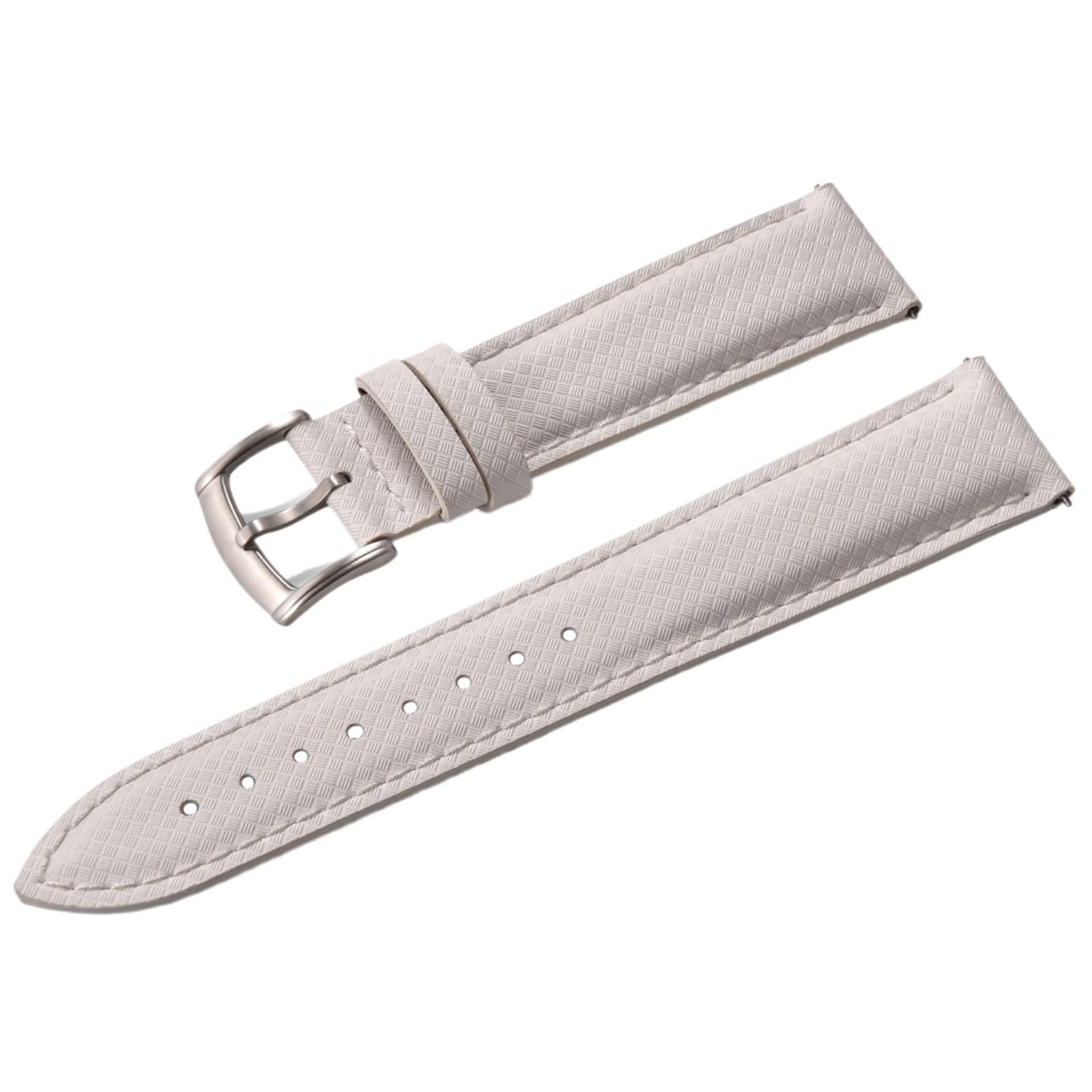 Generico Bracelet en toile pour voiles composite - Couches de cuir avec boucle, 18-22 mm(White-Silver Buckle,22mm)