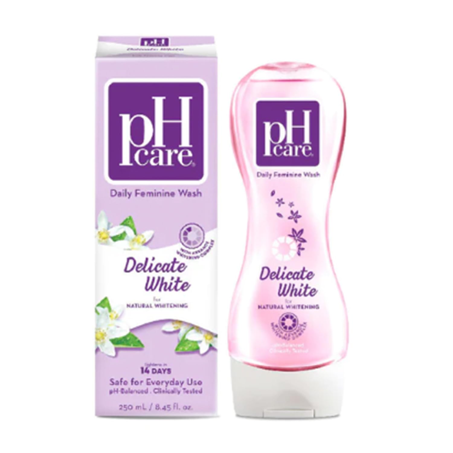 Daily Feminine Wash Delicate White - With Advance Whitening Complex - Lightens Skin in 14 Days - Safe for Everyday Use - pH-Balanced & Clinically Tested - 250ml