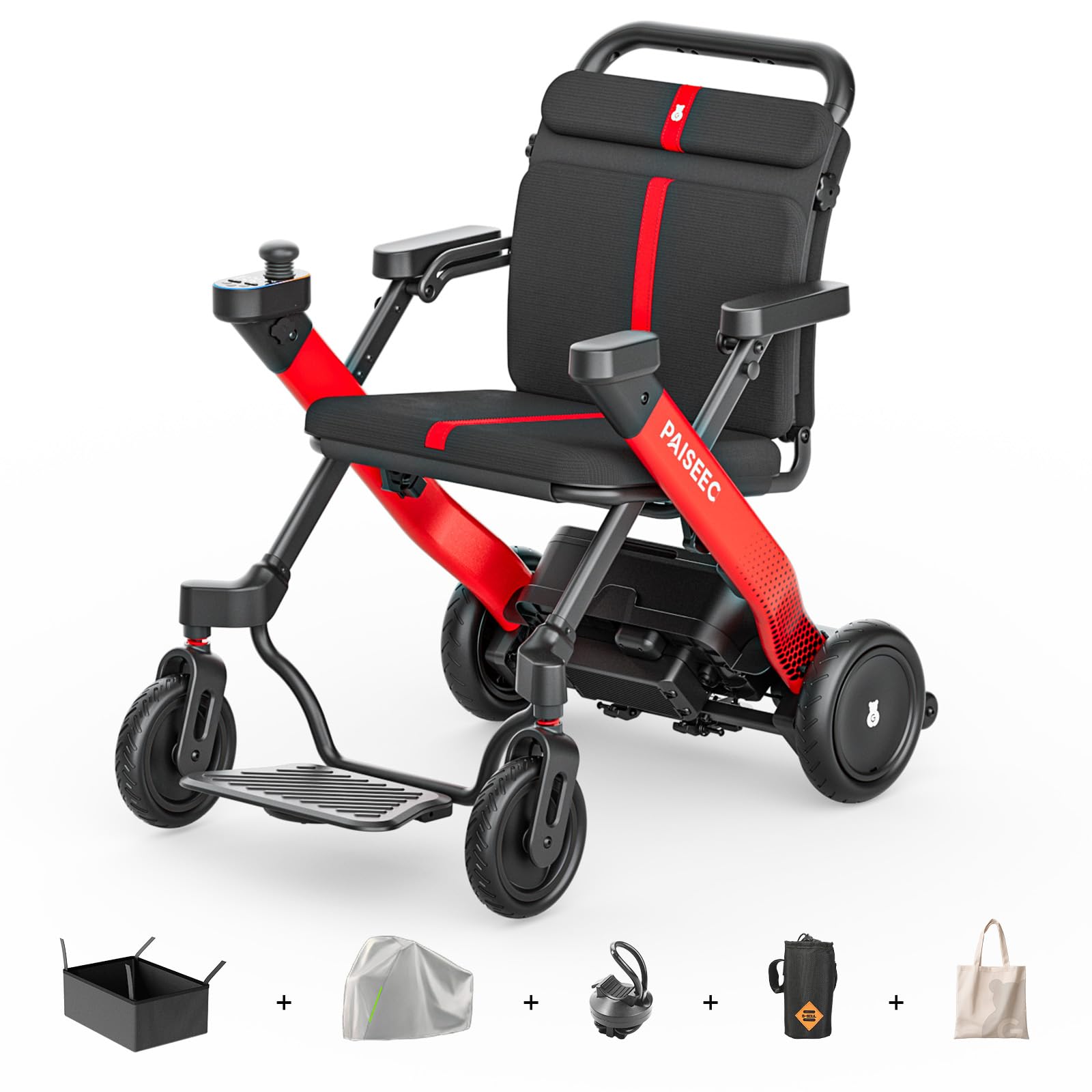 Paiseec W1 2-in-1 Electric Wheelchair for Adults, Easy Folding for Travel