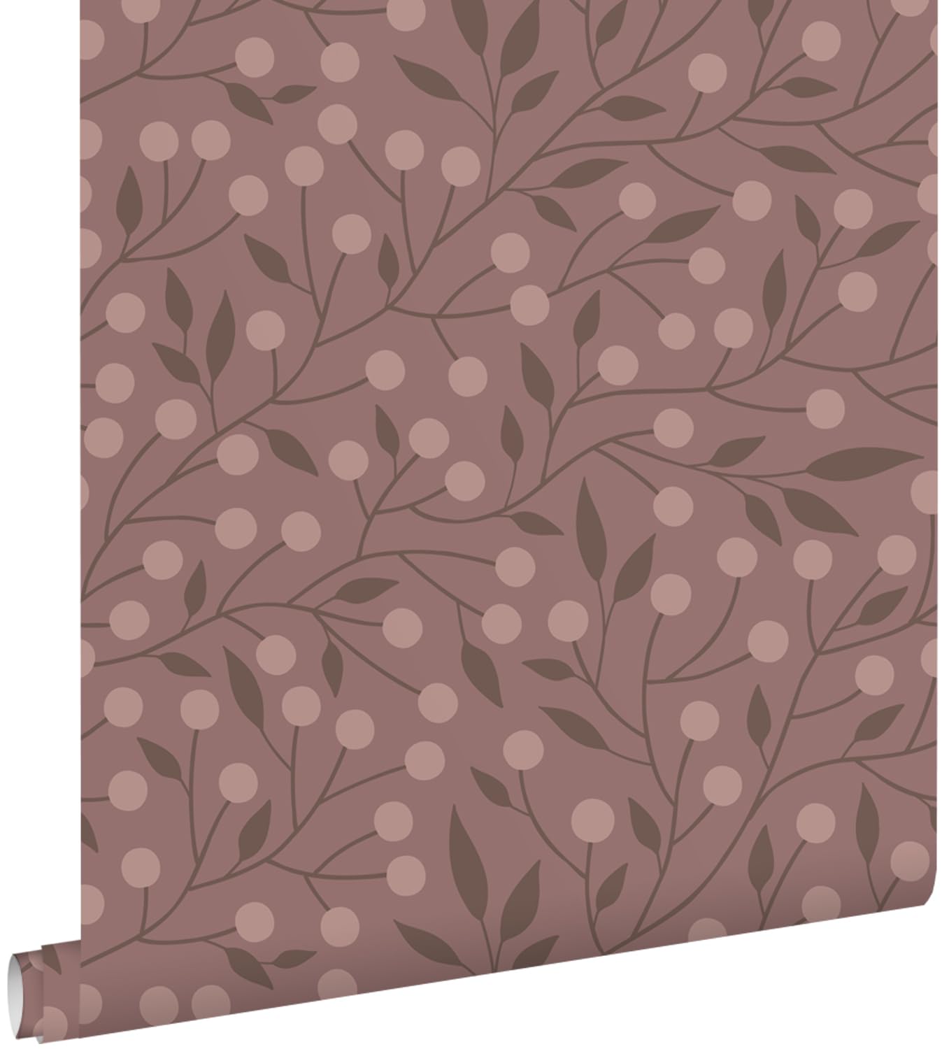 Papier peint fleurs vieux rose violet aubergine 50 x 900 cm ESTAhome décoration murale