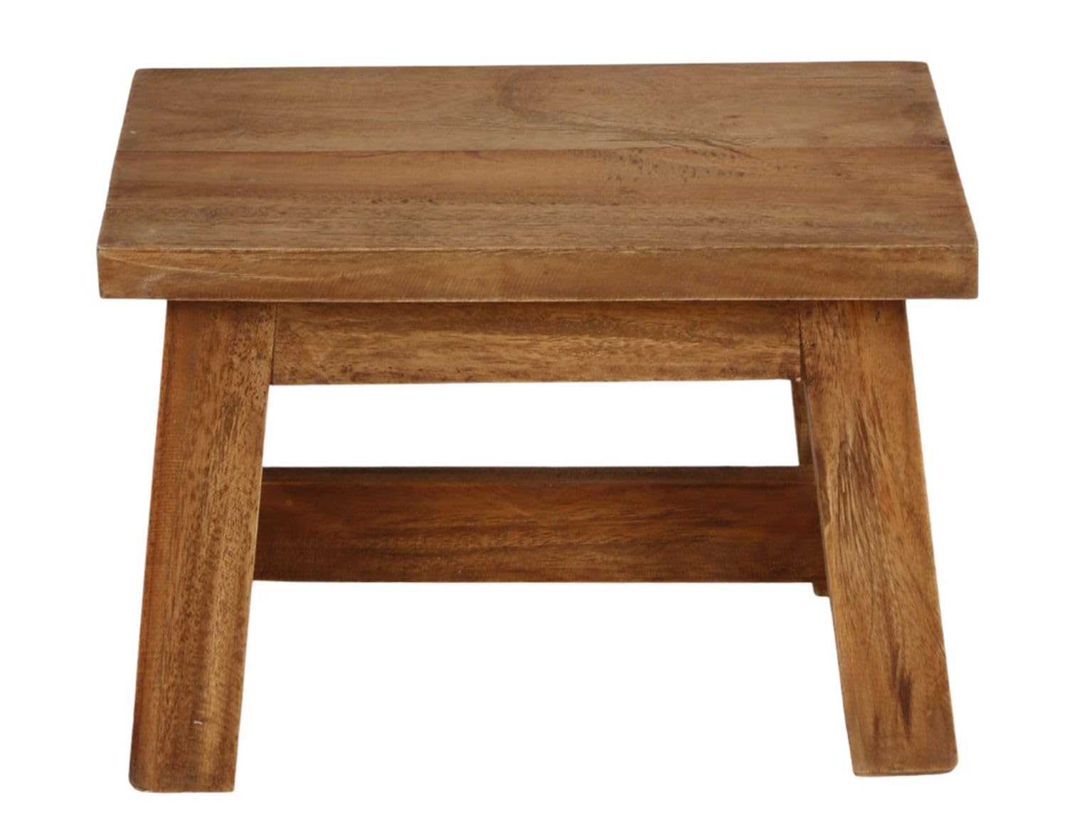 BURI Taburete auxiliar (30 x 20 x 20 cm), color marrón rústico, taburete de madera, mini banco de madera, taburete auxiliar, mesa auxiliar, taburete para flores, soporta hasta 150 kg