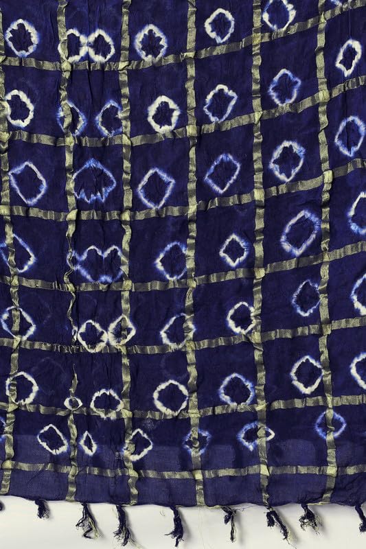 Image of Women Bandhani Dupatta | Traditional Chunri Print with Decorative Border | Lightweight Ethnic Stole for Festive and Wedding Wear