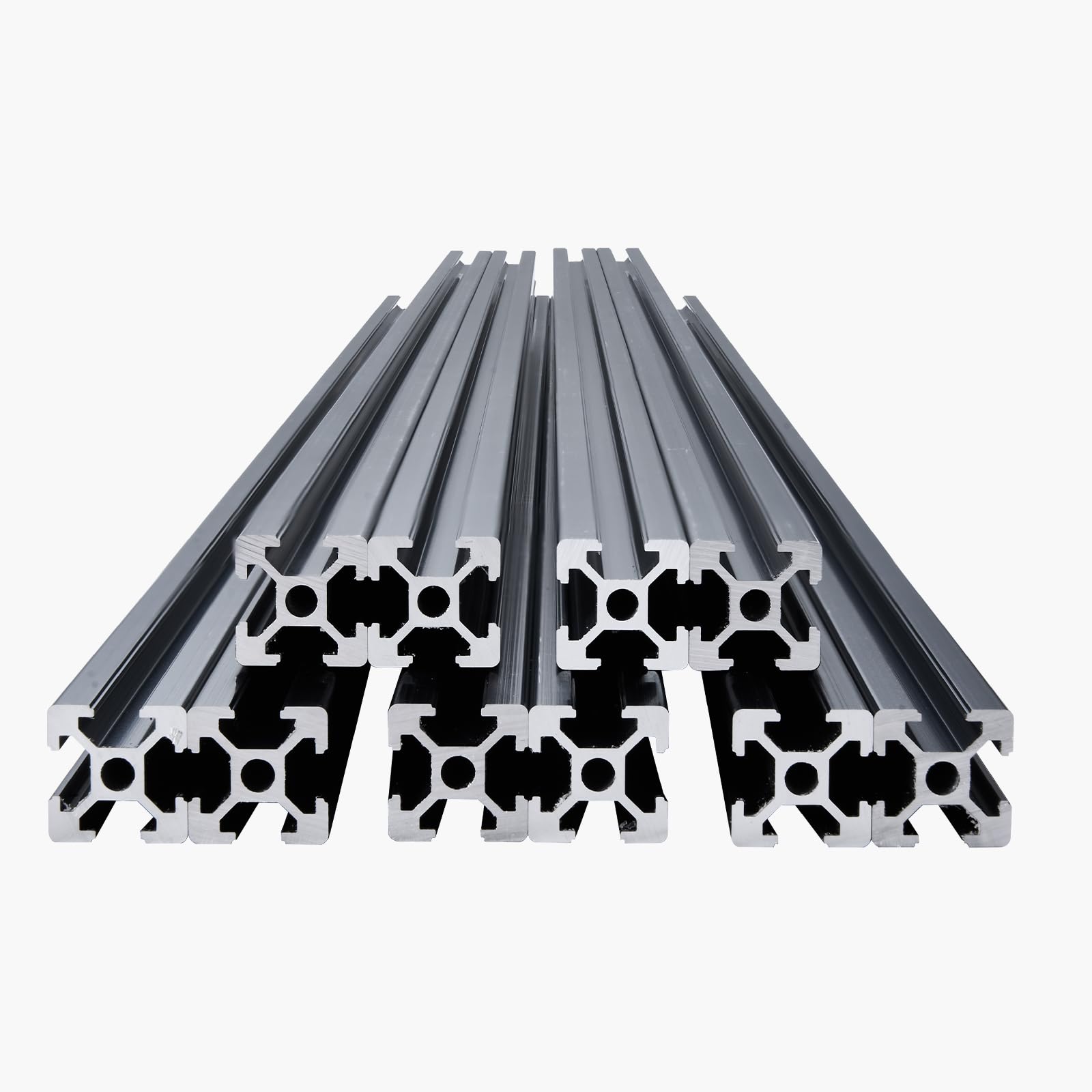 VEVOR Profilés d'Extrusion en Aluminium 2020, Lot de 10, Rail Linéaire Anodisé 1000 mm, Rainure en T, pour Imprimante 3D CNC