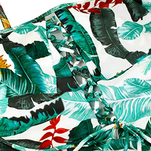 Sportmusies Women’s Criss Cross One Piece Swimwear Off Shoulder Ruffled Swimwear2