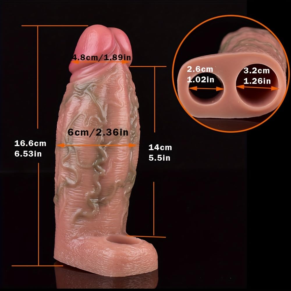 Sleeve penishülle Extension Sleeve Sex Toy for Men Ring Stretchy Silicone Cock Ring Pack for Intensive Stimulation and Delay Ejaculation Dildos Sleeve Penismanschetten penis sleeve