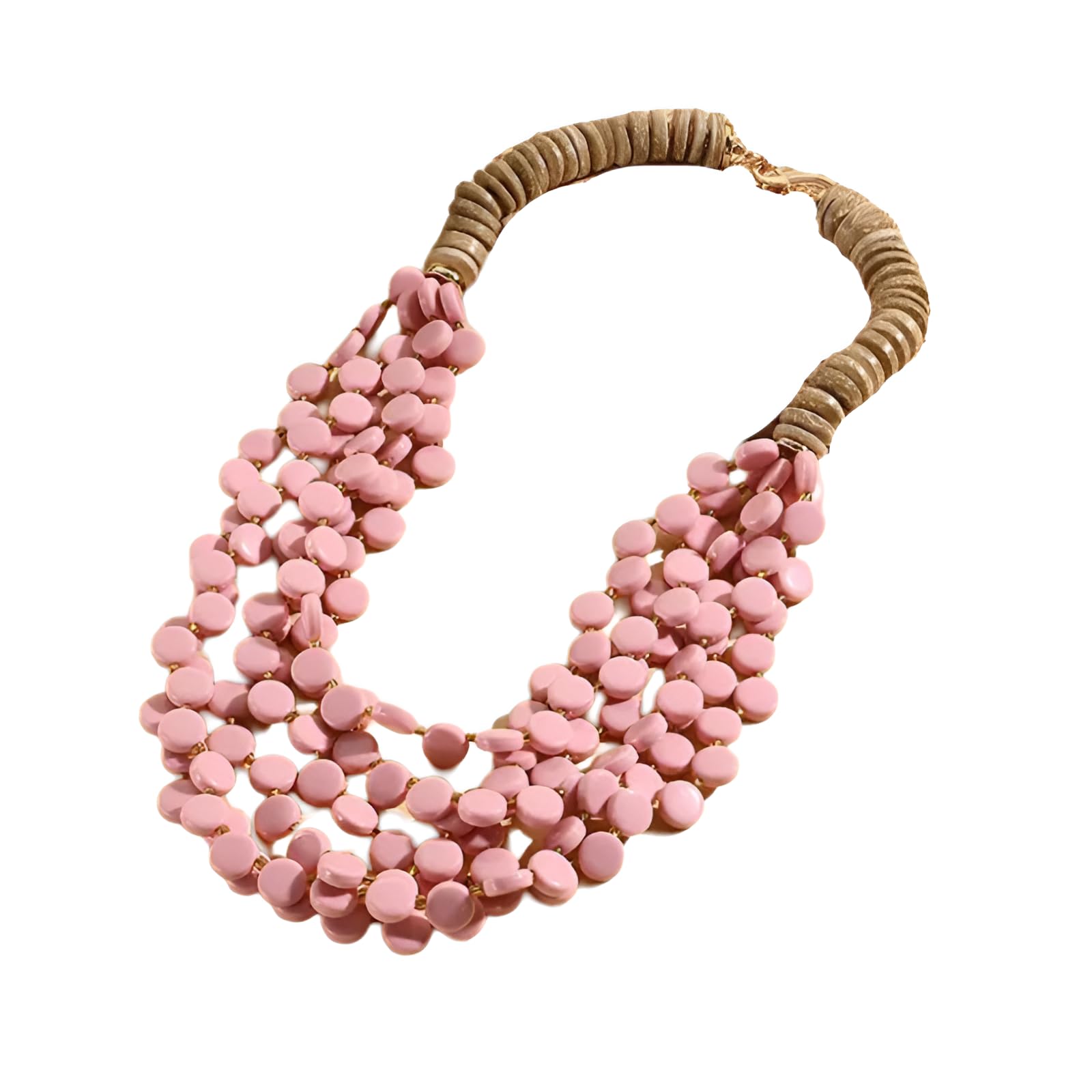 Mädchen-Accessoires, Bunte Perlen für Frauen und Mädchen, Vintage-Böhmen-Boho-S für Frauen, große mehrschichtige Lätzchen-Perlenkette, klobiges Statement, Lätzchen für Frauen