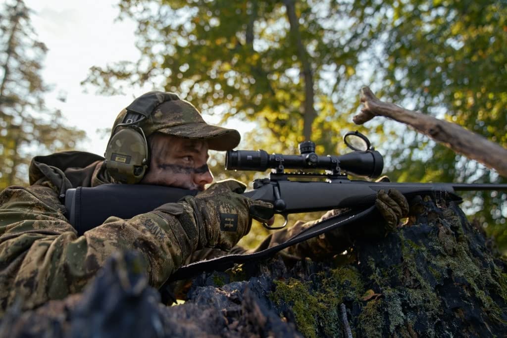 Härkila Deer Stalker Camo HWS Guanti da caccia impermeabili con membrana HWS®, guanti da caccia con dita da tiro