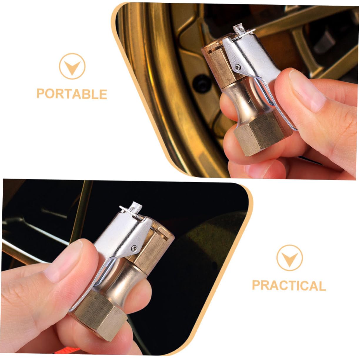 Anneome Locking Tire Inflator Air Compressor Attachments with Air Valve Adapter