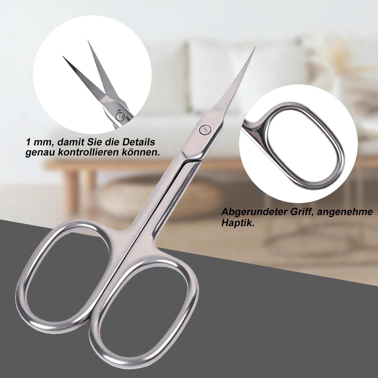 Cuticle Scissors Extra Fine Nail Curved Cuticle Scissors Made of Stainless Steel for Precise Removal of Skin Residues as Well as Care for Fingers Eyebrows - Image 3
