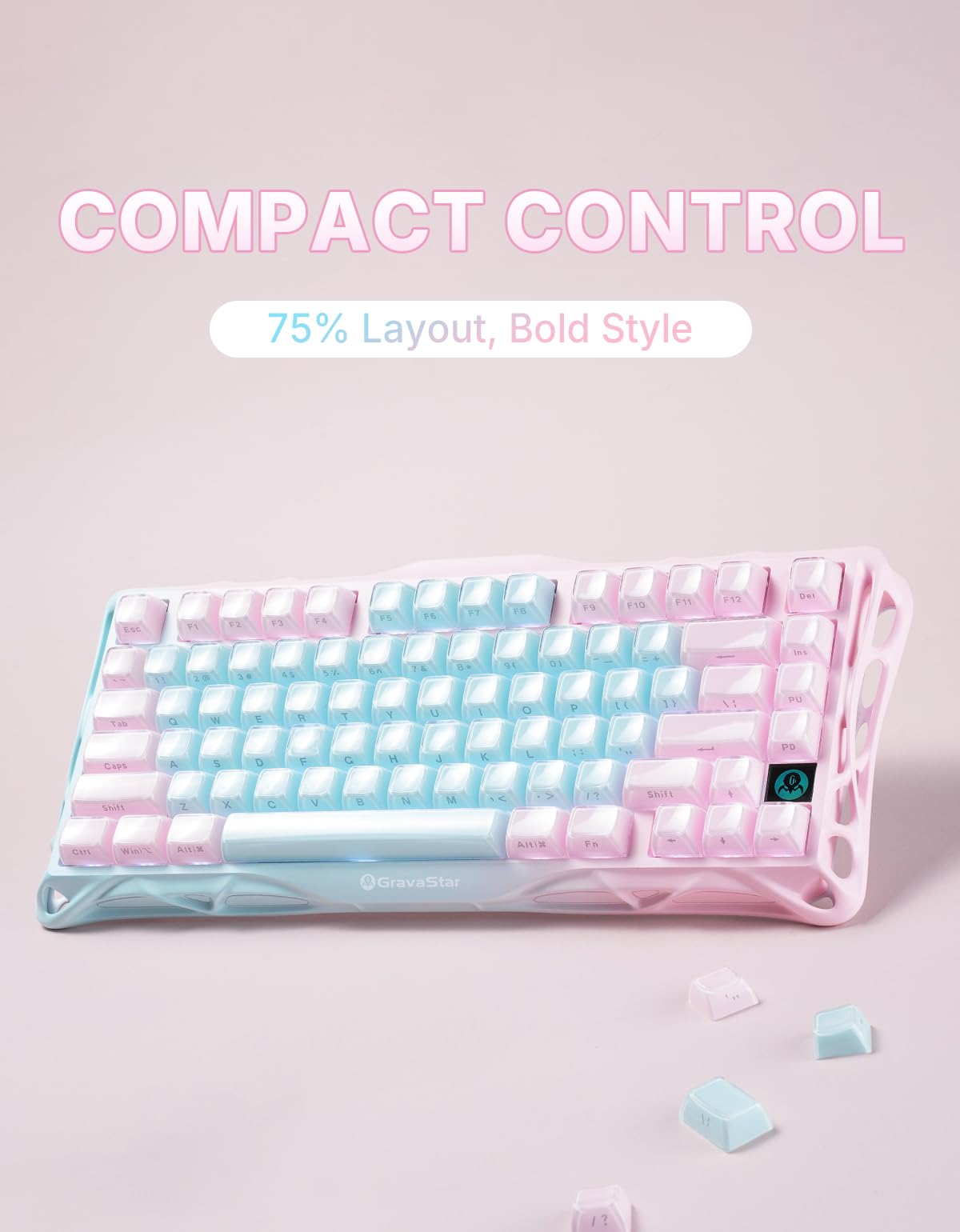 Amazon.com: GravaStar Mercury K1 Lite 75% Gaming Keyboard, 2.4GHz