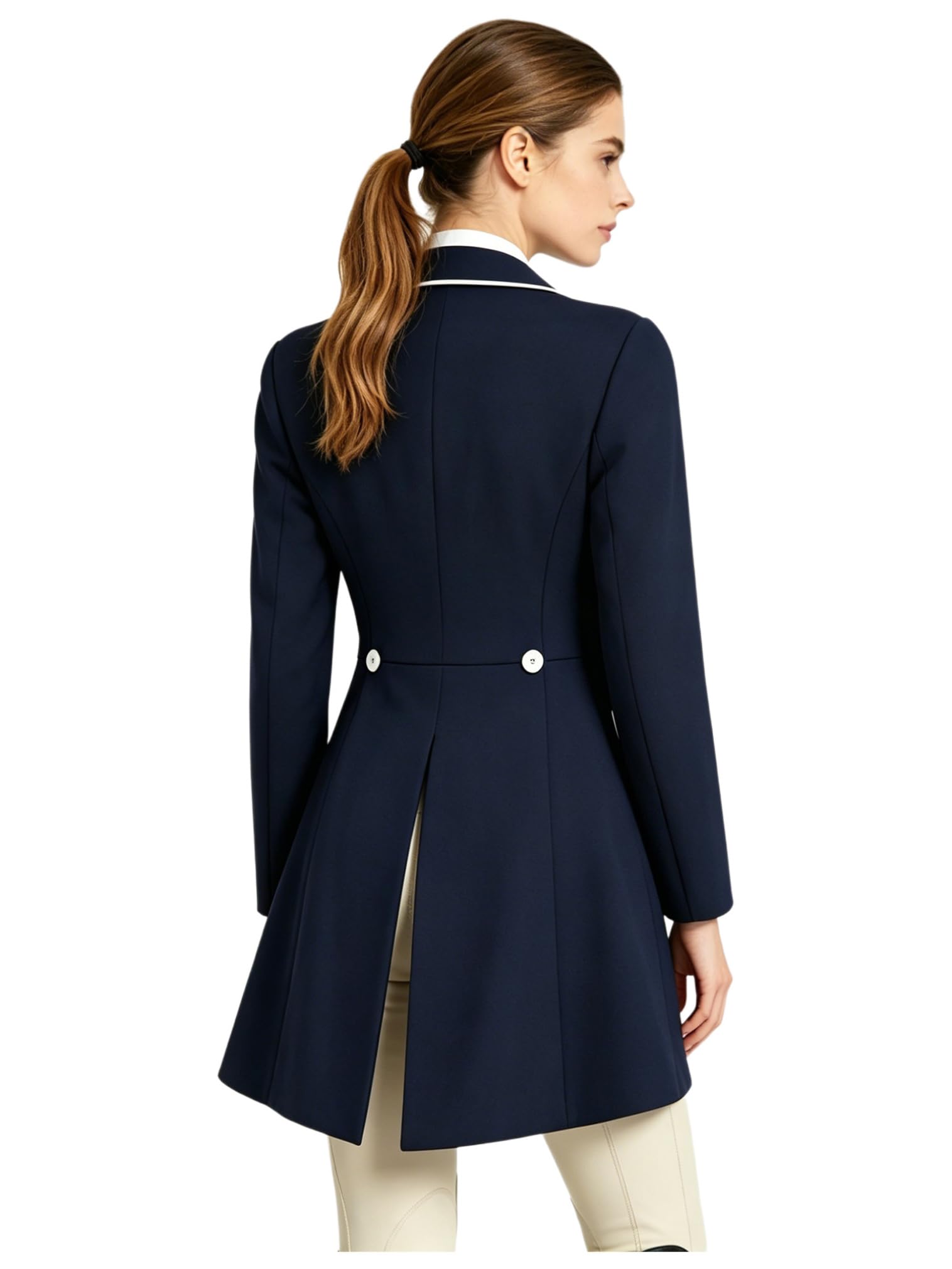 FEESHOW Damen Turnierjacket Reiten Elegantes Sakko Lang Mit Taillierter Passformf Ür Turnier Wettkampf Show Training