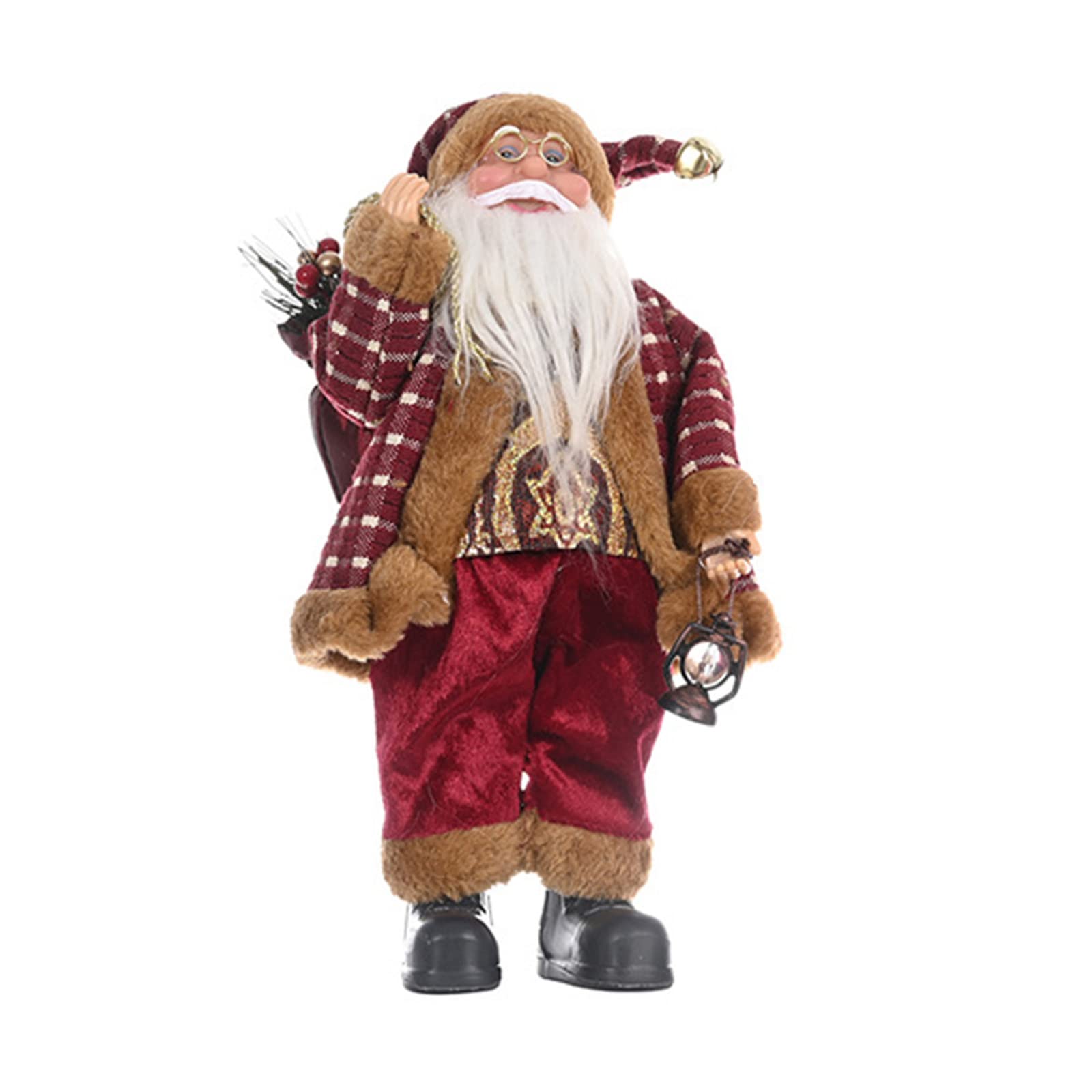 Buxuaaaa Hand Crafted Santa Decor Santa Figurine 12Inch for Doll Christmas Ornament for Home Decor Christmas Thanksgiving G Doll for Kids Figurine Heads Face Hair for