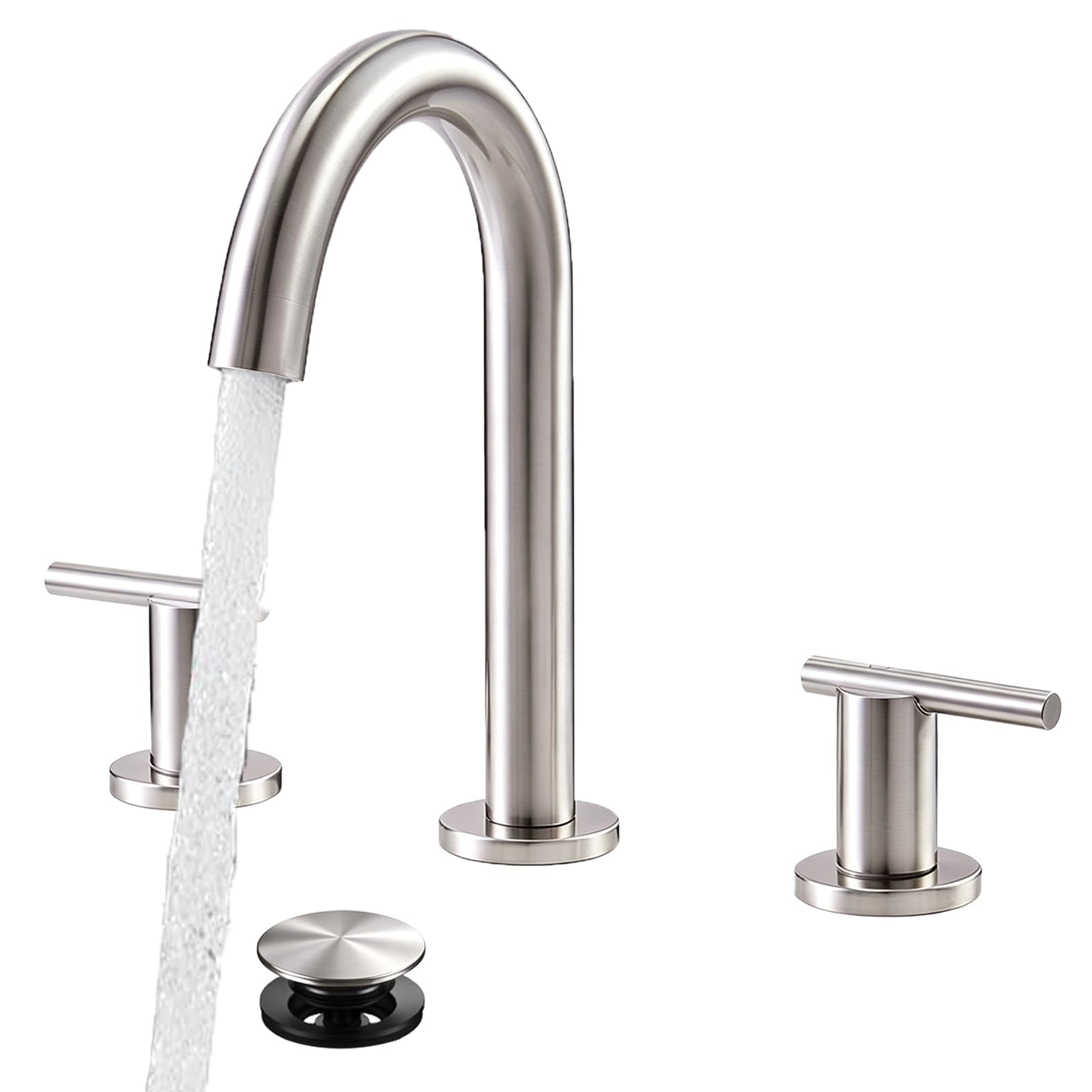 Photo 1 of VAPSINT Brushed Nickel Bathroom Faucet 3 Hole