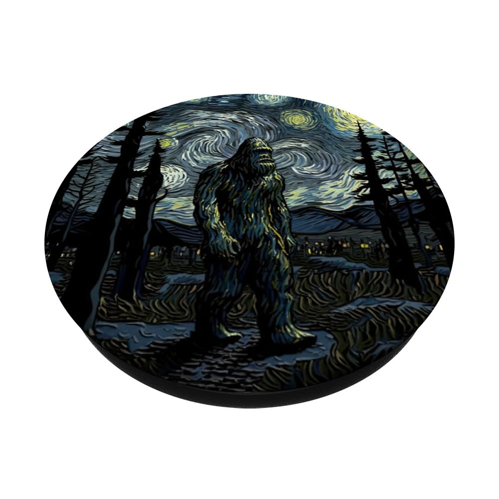 Bigfoot Starry Night Sasquatch Van Gogh Sky