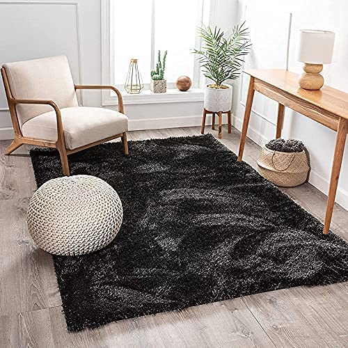 Buy Faizan Carpet Black Super Soft Premium Shaggy Carpet Online at Low