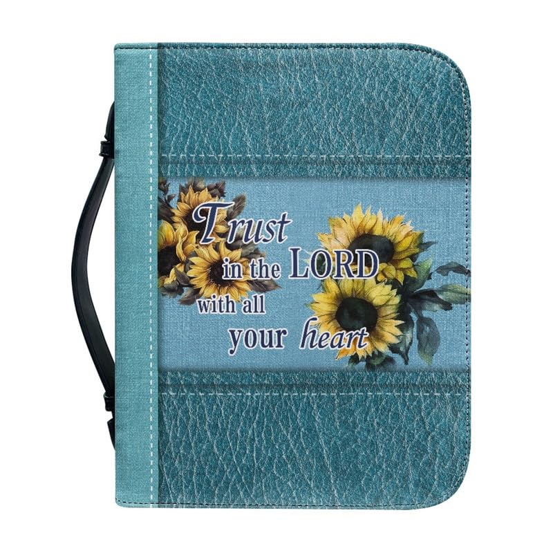 Garronmavis Artistic Sunflowers Bible Cover for Men - Lord Quote Bible Case Tote — image 1