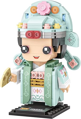 MEIEST Juego de modelos de bloques de construcción de personajes de ópera de Pekín, colección creativa de simulación de bricolaje, ladrillos de