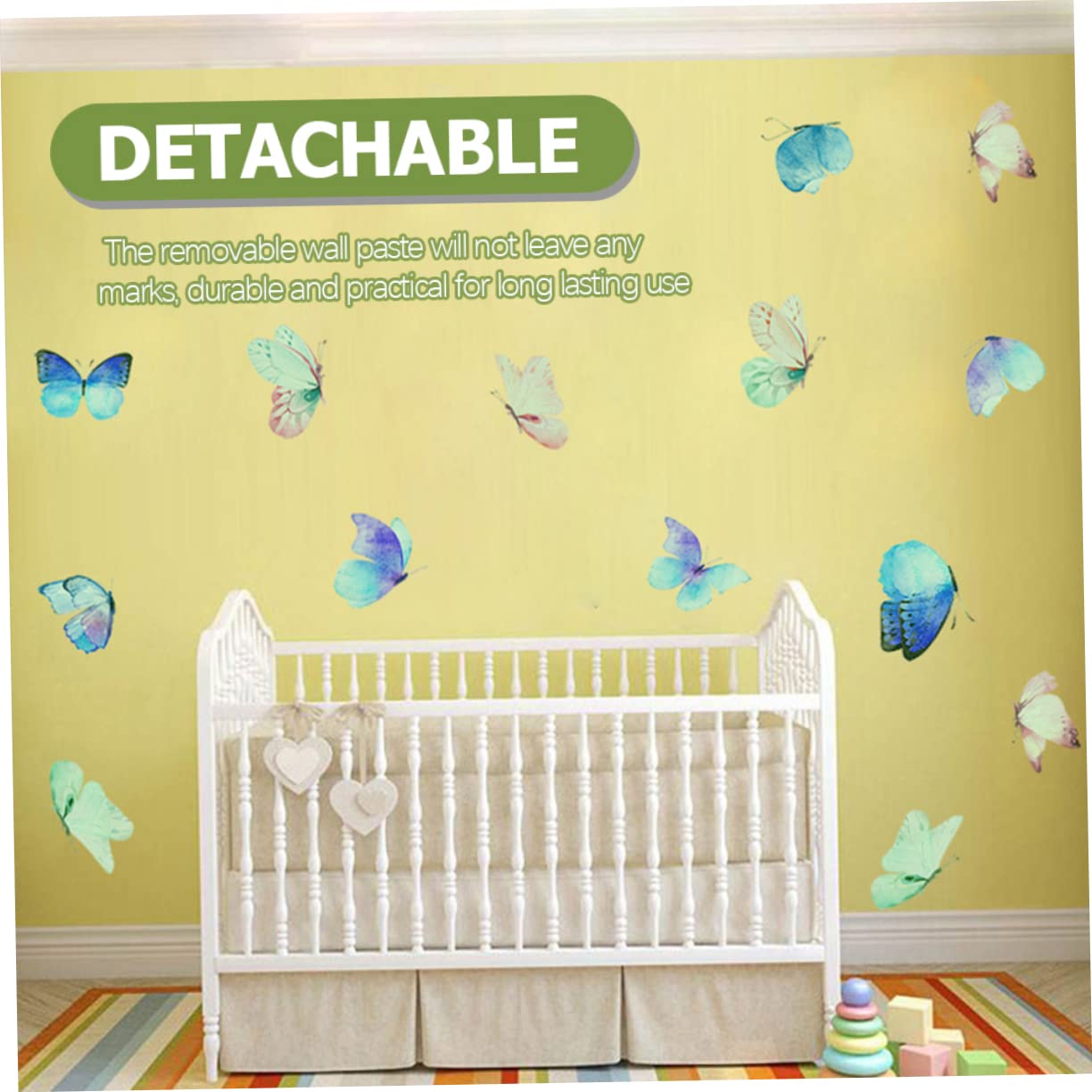 SHINEOFI 4 Ensembles Sticker Mural Lumineux Dirigé Nursery Décorations Fond D'écran Lumineux Art Mural Ouah Décalcomanie Murale Pour Chambre D'enfant Pvc