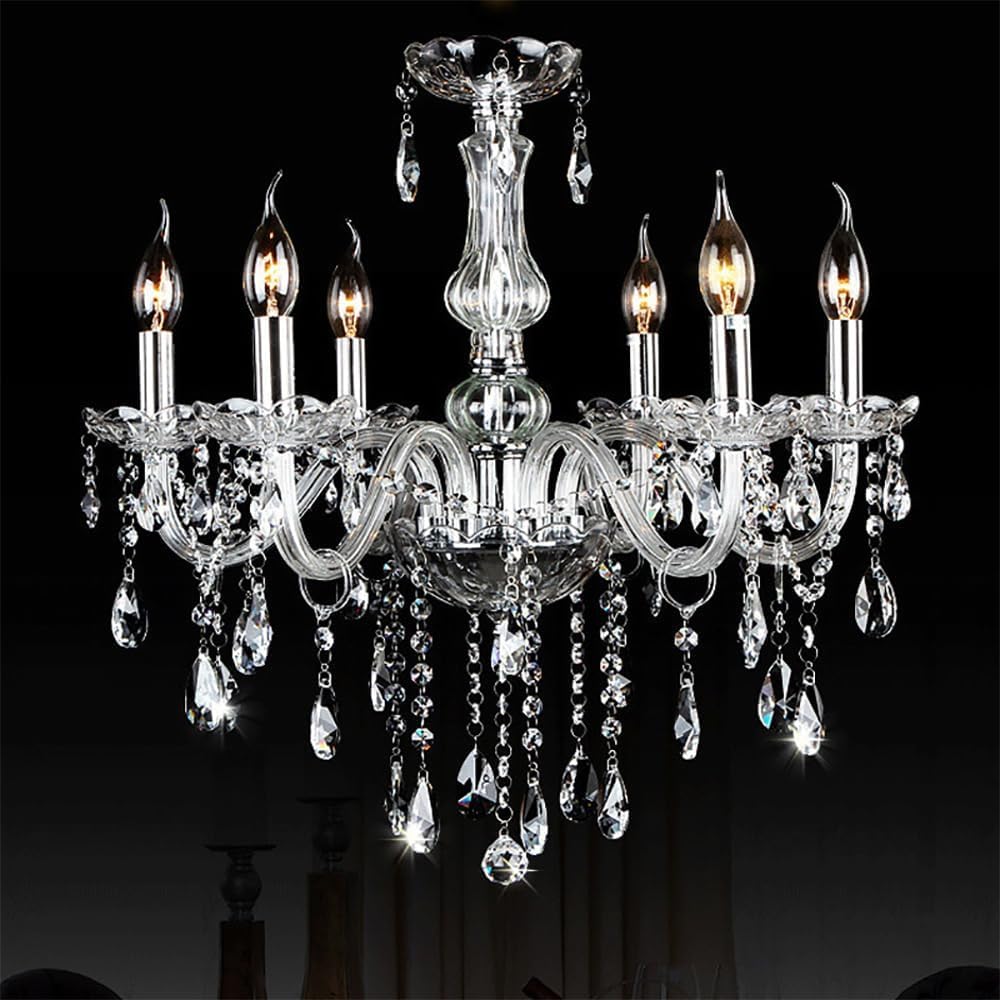 Lampe à bougie européenne en cristal pour éclairer un grand escalier sombre