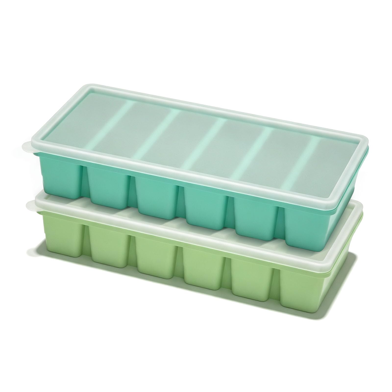 Soup Portion Freezer Moulds, 2Pcs Silicone Freezer Moulds with Lids, Silicone Soup Freezer Containers 6-Compartment Ice Cube Tray for Storing 100ml Broth Leftovers Sauce