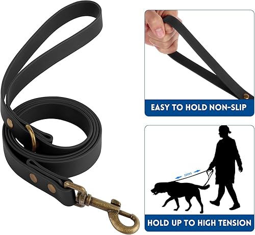 Miniatura 3 de Wisedog Juego de collar y correa para perro combinado collares ajustables para mascotas con correas para perros pequeños, medianos y grandes,