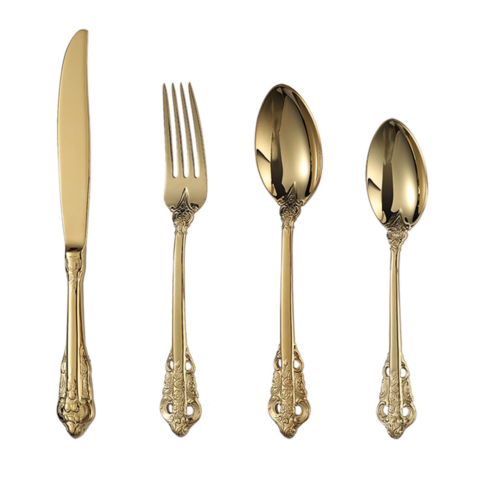 Stainless Steel Flatware Set Food-Grade Tableware Cutlery Set Mirror Polished Cutlery Utensil Set Durable Home Kitchen Eating Flatware