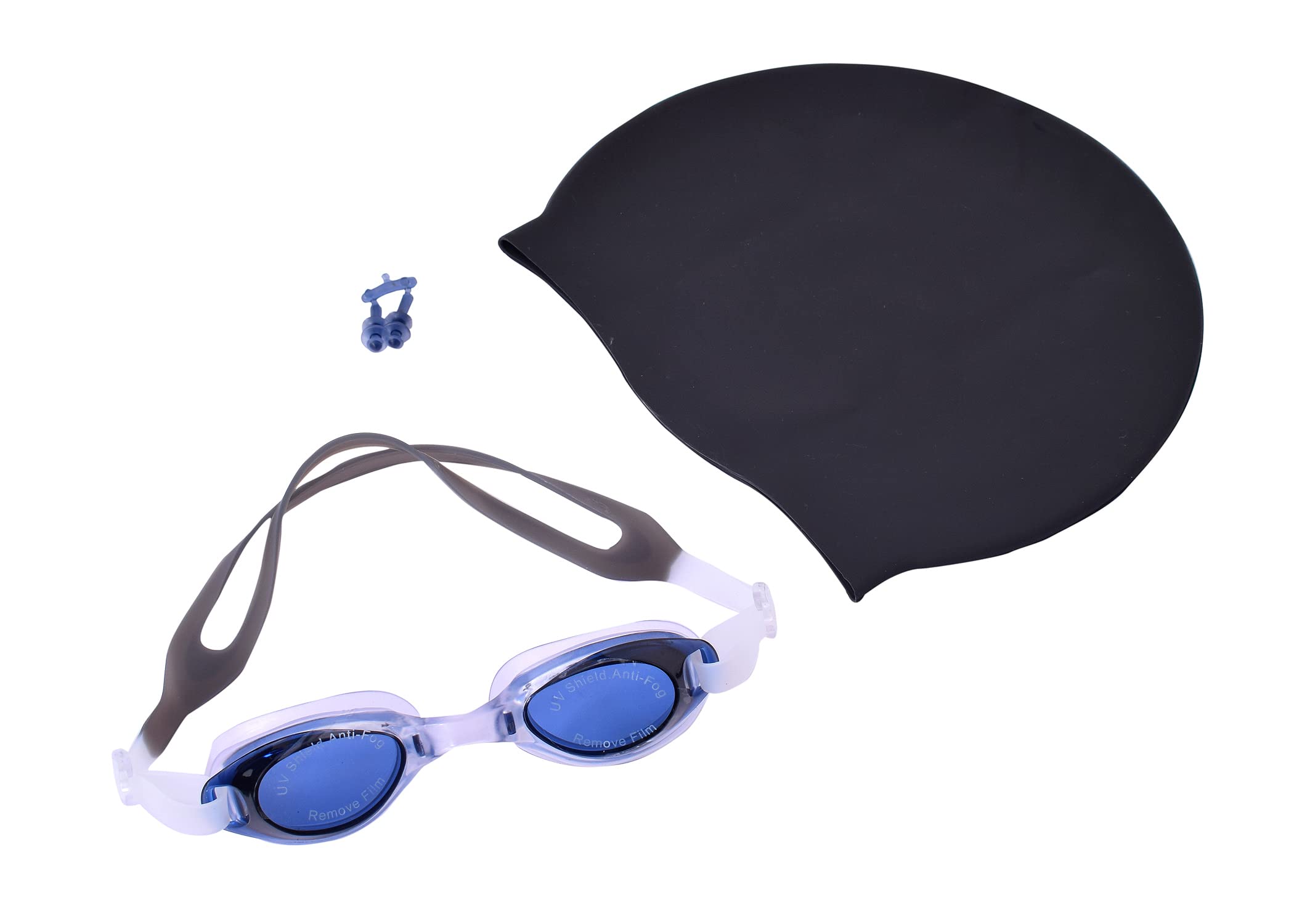 RAR SPORTS Swimming Goggles Set with UV and Anti Fog Protection | Swimming Kit of Goggles,Cap, & Earplug Set - Ideal for All Age Group | Fully Adjustable | (Black) (B0C6FJ9N7K) Amazon Price History, Amazon Price Tracker