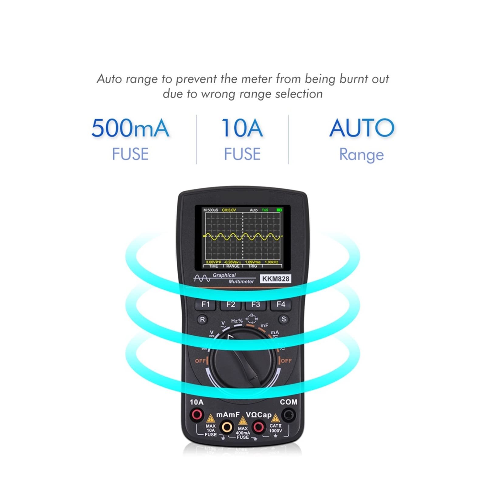 herramientas portátiles de prueba funcional para e Multímetro de osciloscopio digital de 2,4 pulgadas con ancho de banda de 1 MHz Tasa de muestreo de 2,5 Msps Osciloscopio gráfico inteligente