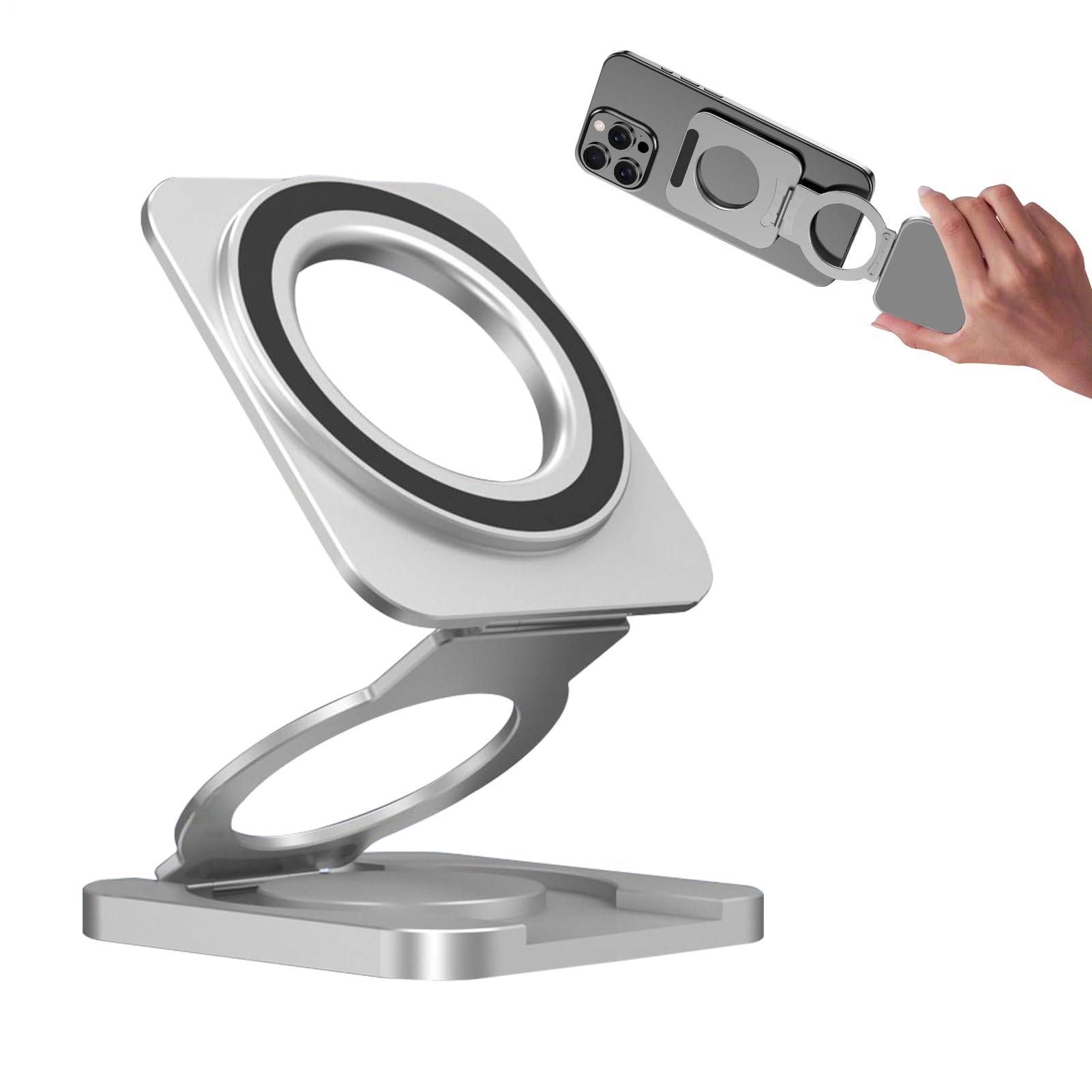 Soporte magnético para teléfono de escritorio plegable y portátil 8