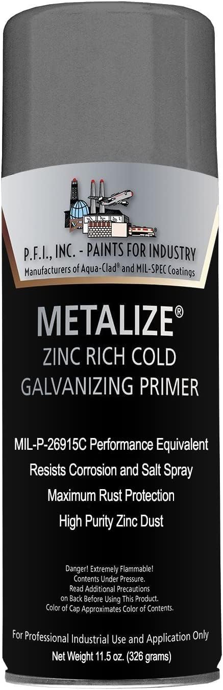 Zinc Rich Cold Galvanizing Primer by Paints For Industry - Industrial Aerosol Spray - Steel Metal Iron - Case of 12 (Cold Galv. Primer) 9-S-7224CS