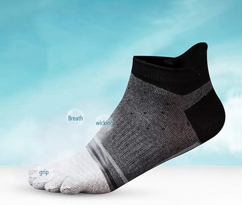 Miniatura 7 de Calcetines de dedo del pie para hombre, corte bajo, atléticos, de algodón, con 5 dedos divididos, paquete de 6