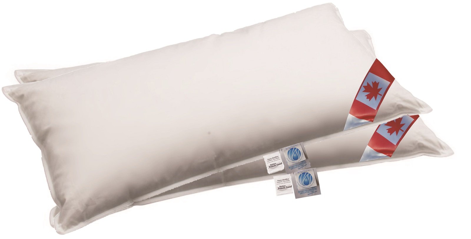 Bach's Betten Welt Angebot 2 Daunenkissen 40x60 cm Premium Air-O-Cell 3-Kammer Kissen außen auch als Reisekissen