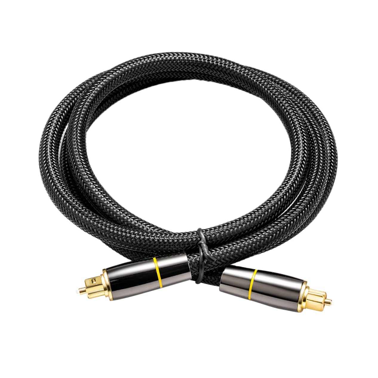 Lurrose Cavo Audio Ottico Nero in Fibra, Copertura Protettiva | Trasmissione del Segnale, Qualità Stabile, Lunga Durata, per Collegamenti Audio Digitali