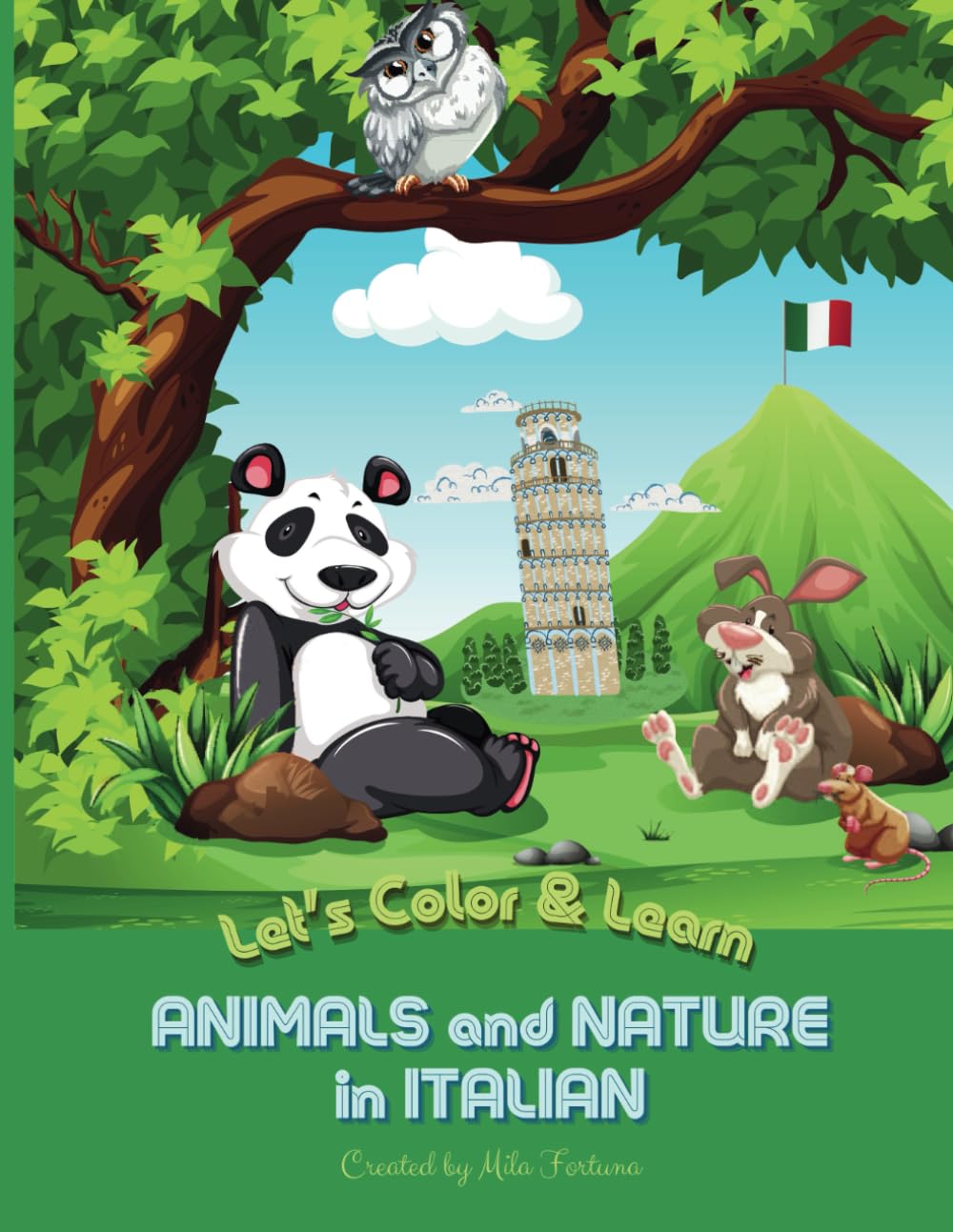 Animals and Nature in Italian Coloring Book (Let's Color and Learn)