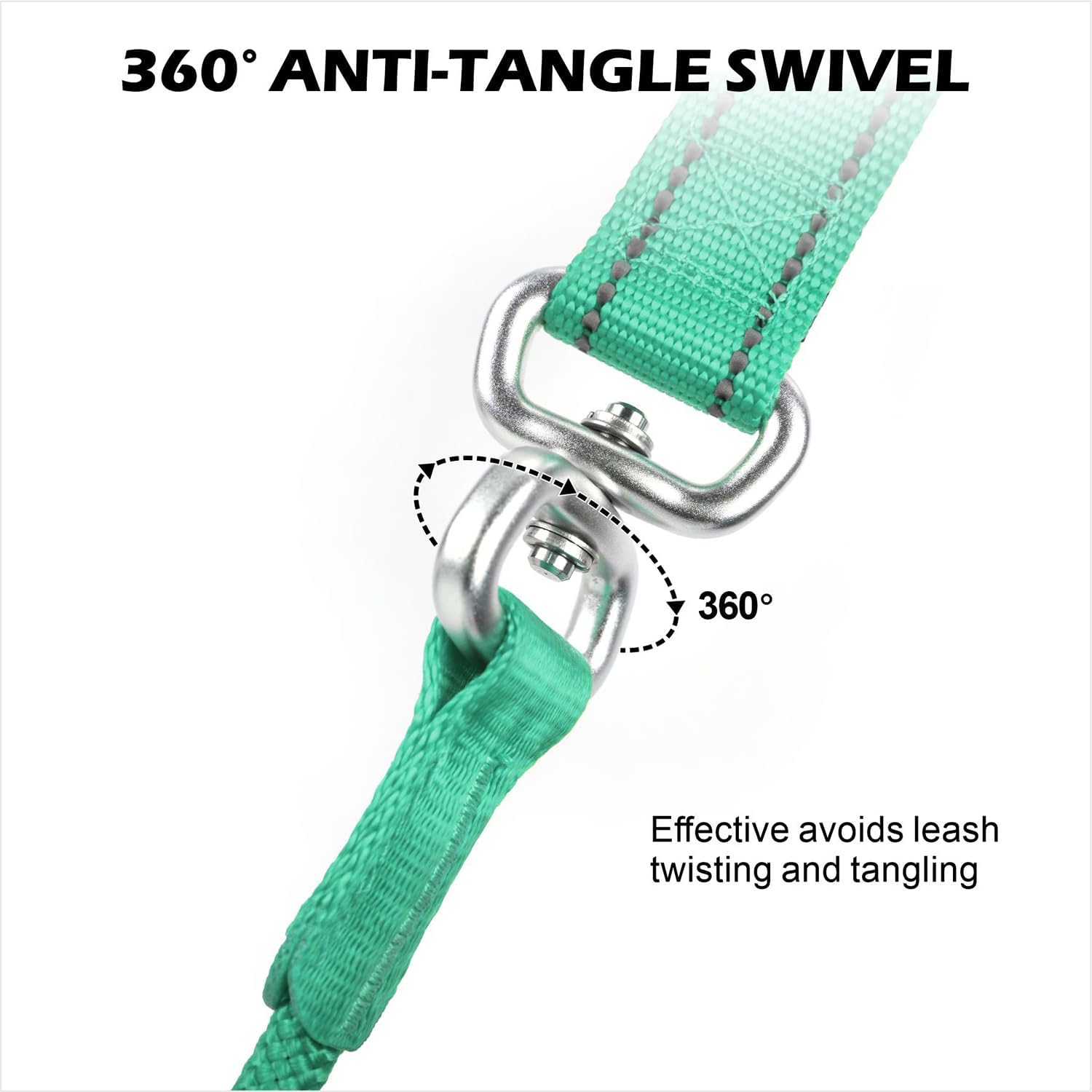 6FT Anti-Tangle Slip Leash, No-Pull Slip Leads and Collar for Dogs with Double Padded Handle, Reflective Nylon Training Lead for Small Medium Dogs, Turquoise 6 Feet Turquoise image 4 of 8 B0F48CS33P