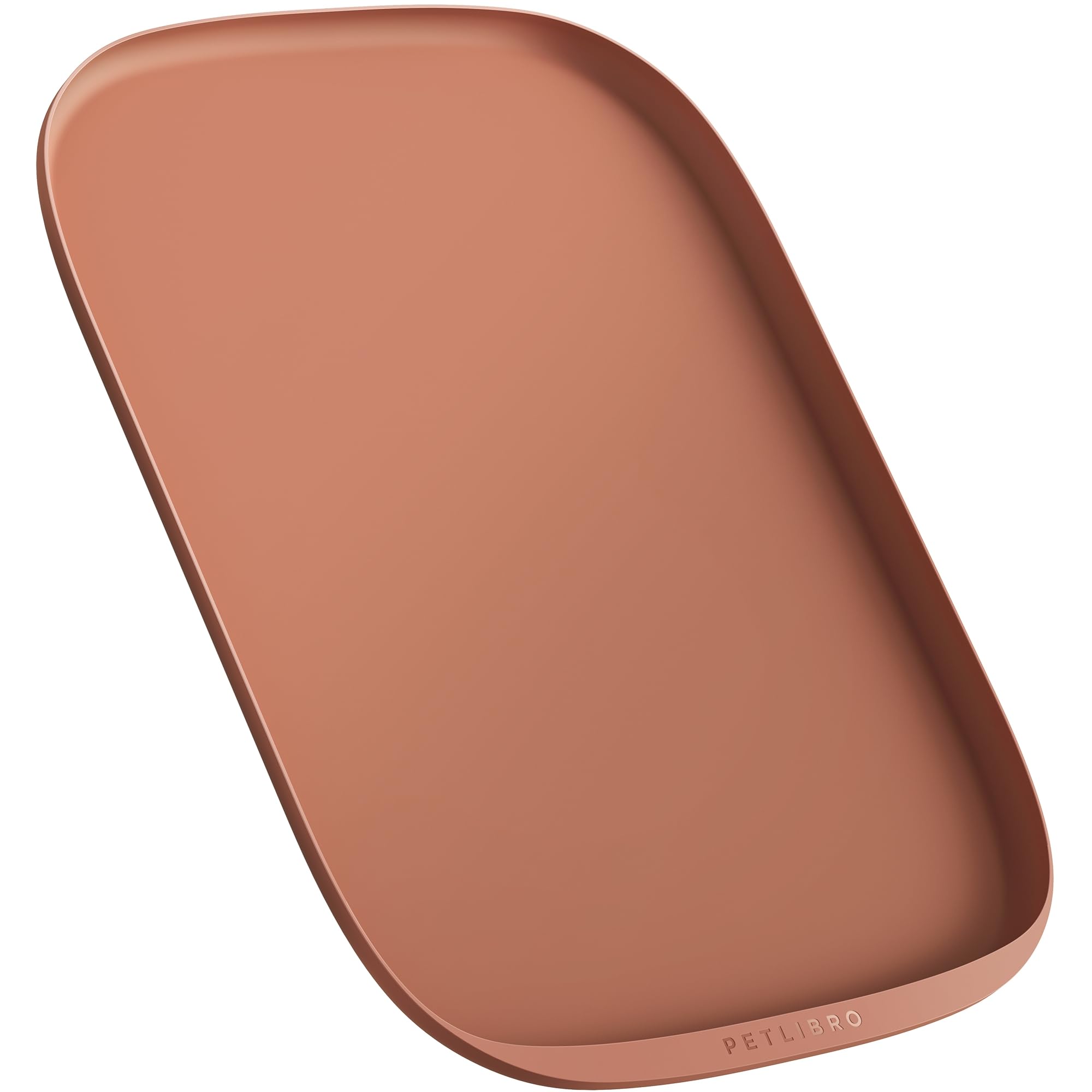 PETLIBRODog Food Mat, Safety Silicone Cat Food Mat for Feeder & Fountain, Waterproof Dog Bowl Mats, Raised Edge Spill Protection Floor, Cove Feeding Mat for Pet (Coral, 22'' x 16.5'')