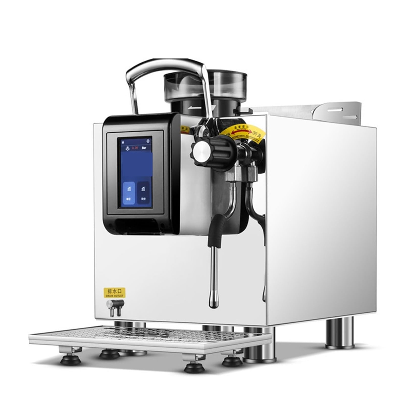 Macchina For Caffè Espresso Commerciale In Acciaio Inossidabile Touch Automatica Con Smerigliatrice Silenziosa Linea Di Alimentazione Del'acqua A Doppia Caldaia Funzionamento Silenzioso