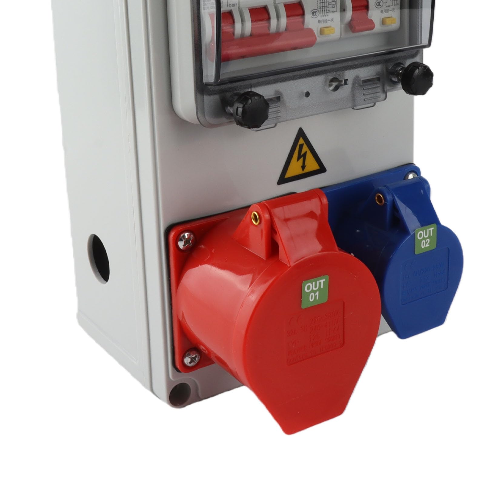 Bewinner Caja de Distribución de Enchufes Industriales de Mano, Material ABS de Mm, Caja de Toma de Disyuntores Eléctricos a Prueba de Agua IP67 con Asa para Sitios de Construcción